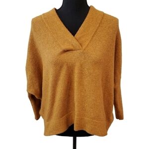 ANTHROPOLOGIE CROSS  V- NECK DOLMAN SLEEVE SWEATER  IN ORANGE. BOXEY., Size XS.